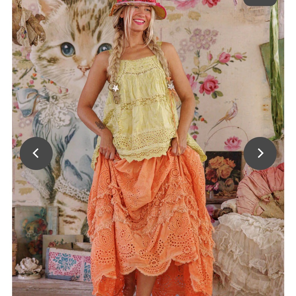 Magnolia Pearl Orange Eyelet Pissaro Skirt